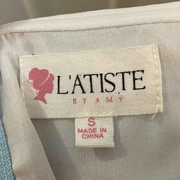 L'ATISTE BY AMY Baroque and Animal Print Off-the-Shoulder Cropped Top Sz S - Picture 2 of 6